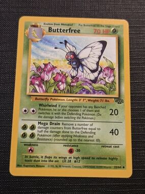 Pokemon Jungle Set 1999 BUTTERFREE Trading Card (33/64)